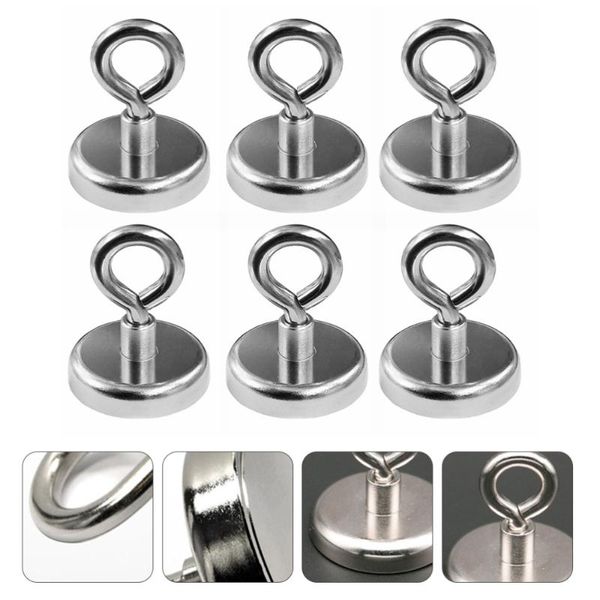 

hooks & rails 6pcs household magnetic useful fixing hanging eyebolts rings