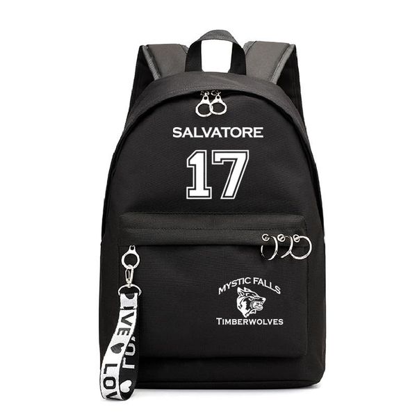 

backpack fashion the vampire diaries backpacks boys girls school bag students bookbag men women travel mochila teens laprucksack