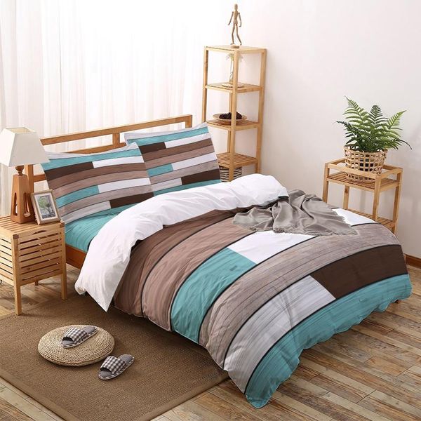 

wood grain color bedding set duvet cover home textile bedclothes bed comforter sets king