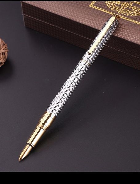 

fountain pens hero metal brushed pen h610 water ripples beautiful iraurita fine 0.5mm silver business & office school writing