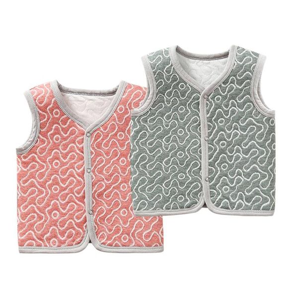 

vest autumn winter children solid personality cotton sleeveless korean fashion coat cute 3-layer warm jacket, Blue