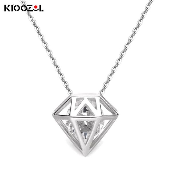 

pendant necklaces kioozol classic shiny cubic zirconia rose gold silver color choker necklace for women wedding party jewelry 607 ko3
