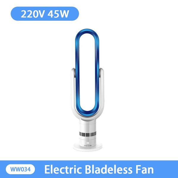 

electric fans 220v 45w bladeless fan led touch screen ultra-quiet pageless table remote control ten gears soft wind 1-9h timing