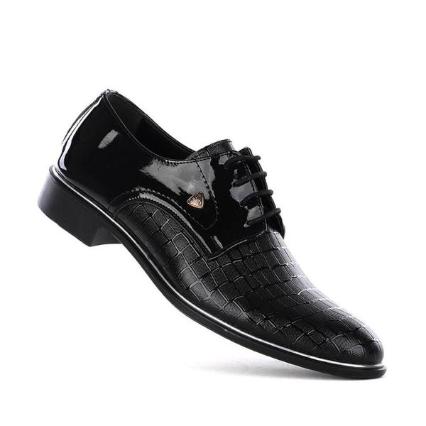 

dress shoes 2021 trend italian luxury patent leather formal men loafer wedding oxford for, Black