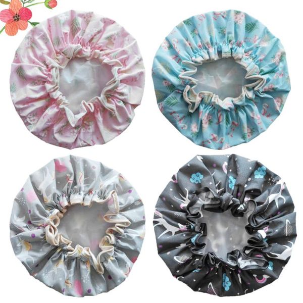

shower caps 4pcs useful durable portable cute light for home women