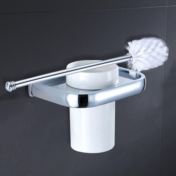 Toilettenbürstenhalter, einfaches Badezimmer-Zubehör, Kupfer, Hauptbürste, Chrom-Set, Reinigungshalter, Tasse