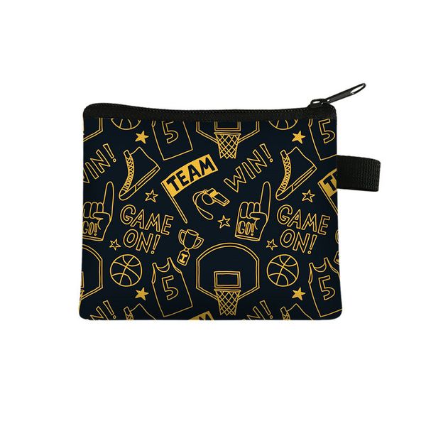 Portafogli Calcio Pallacanestro Portamonete Portachiavi portatile Porta carte Sport Tasche Borse Poliestere Borsa da festa spedizione marittima MMA116