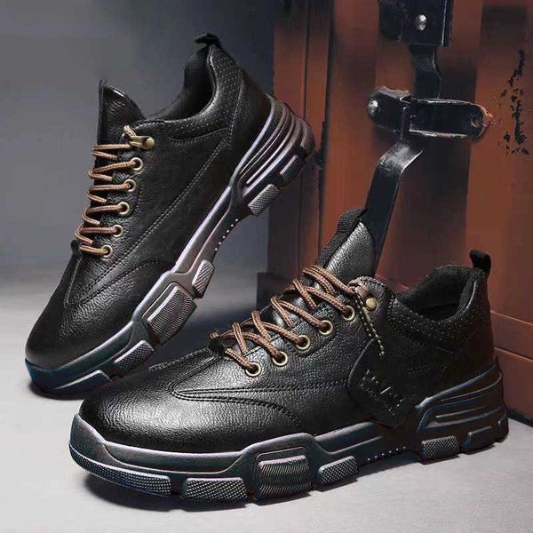 

2021 autumn and winter men's sho low martin boots leisure for middle-aged elderly outdoor leather waterproof tooling
