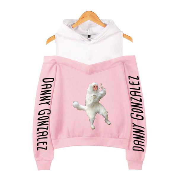 

women's hoodies & sweatshirts harajuku stylish internet celebrities danny gonzalez true greg off-shoulder sweatshirt women casual autum, Black