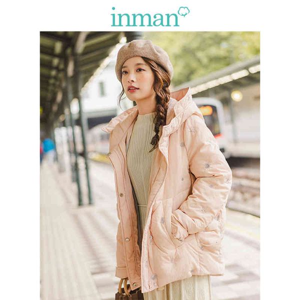 

downs spring autumn winter casual hooded contrast embroidery fashion warm women short down coat gbne, Black
