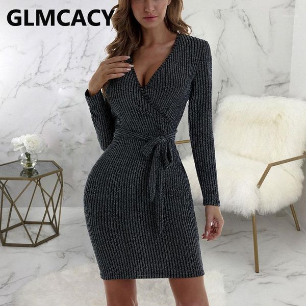 

women long sleeve v neck classy dress elegant slim dresses casual, Black;gray