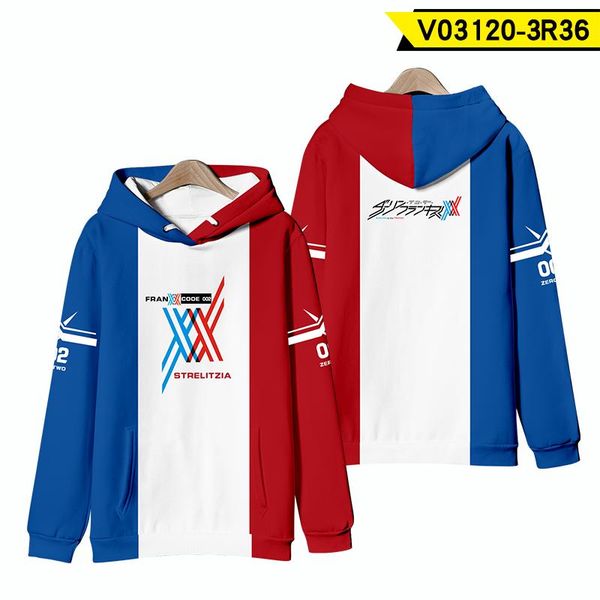 

men's hoodies & sweatshirts 3 to 14 years darling in the franxx 3d boy/girls harajuku streetwear kids hoodie zero two pullovers, Black