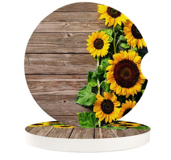 

table runner car cup mat ceramics mug set sunflowers rustic teacup pad for home decor accessories