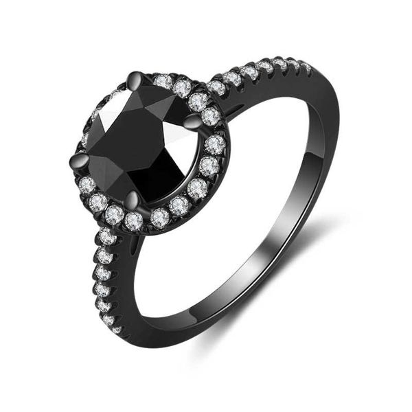 

wedding rings fast-selling foreign trade ring explosive electroplated black zircon engagement, Slivery;golden