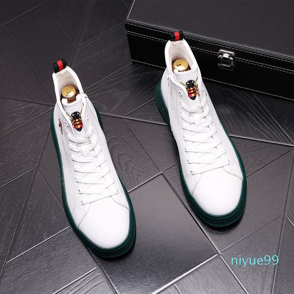 

2022 luxury design embroidery golden oard trainers shoes european style classic embroider sneaker lace-up casual business loafers b164, Black