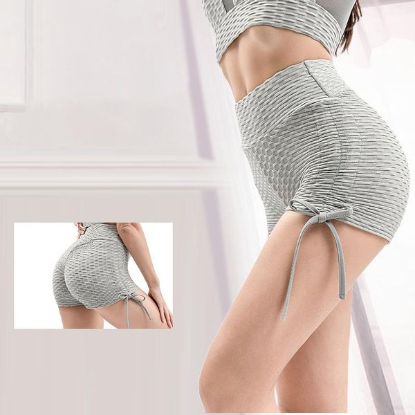 

yoga outfit elastic lace-up shorts women summer solid color loose sports casual running fitness high waist beach