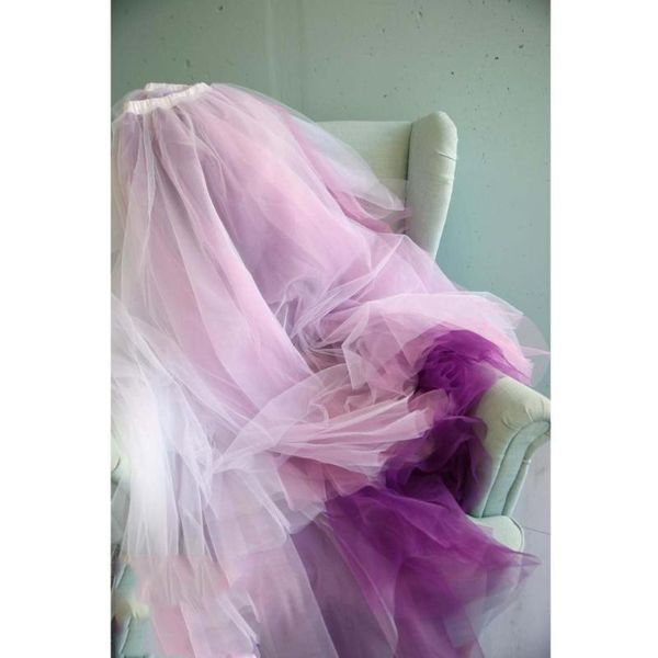 Hübsche Mix-Farben-Braut-Tüllröcke, elastisch, A-Linie, langer Tutu-Damenrock, maßgeschneidert für Brautjungfern