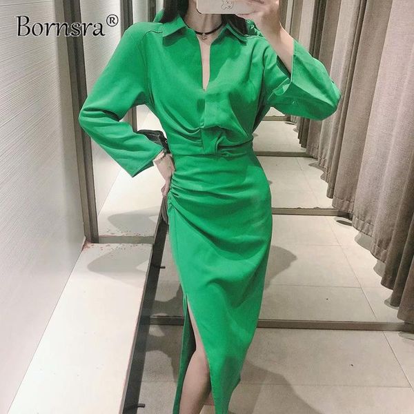 

women's blouses & shirts bornsra 2021 women fashion pleated cropped vintage three quarter sleeve back elastic hem female chic, White