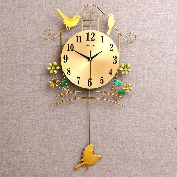 

wall clocks luminous clock living room silent personality creativity simple bedroom home decoration modern fashion bird
