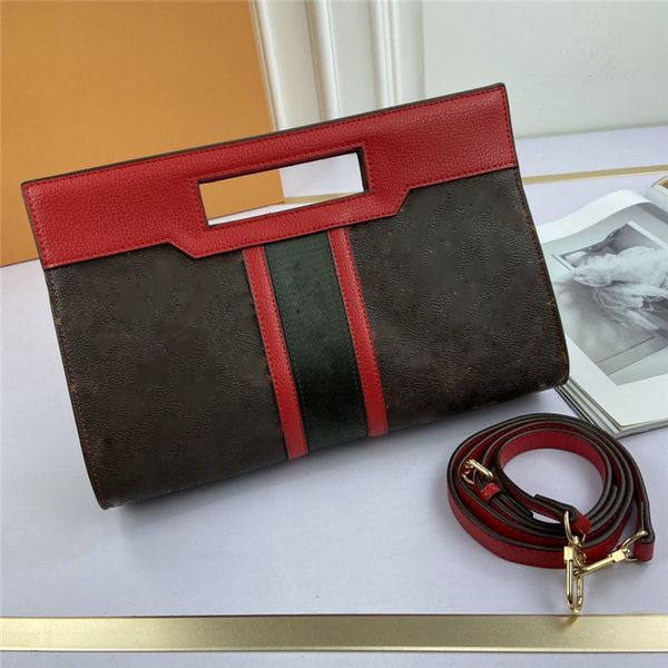 

2021 new womens travel boston handbag authentic genuine leather dameier ebene single shoulder bag red size:30x 19 x8 v-038
