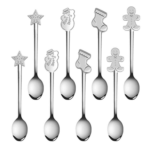 

spoons 20pcs christmas spoon set xmas creative stainless steel coffee scoop tea dessert teaspoon