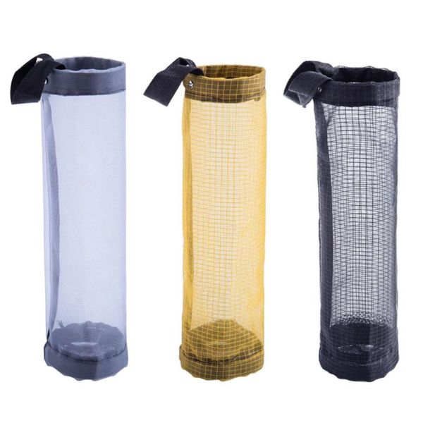 

car organizer 3pcs hanging mesh garbage bag trash bags holder (assorted color)