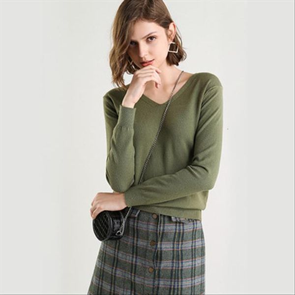 

18 colors women sweaters caremere v neck long sleeve wool pollover female on discount, White;black