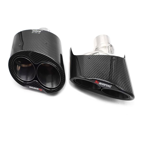 2 Stile aus echtem Carbon mit Edelstahl-Auspuff-Endrohr für RS3 RS4 RS5 RS7 RS8 Schalldämpfer-Auto-Heckauspuffanlage
