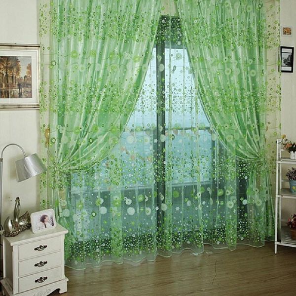

curtain & drapes wear rods voile window for children room living floral pattern sheer panel curtains