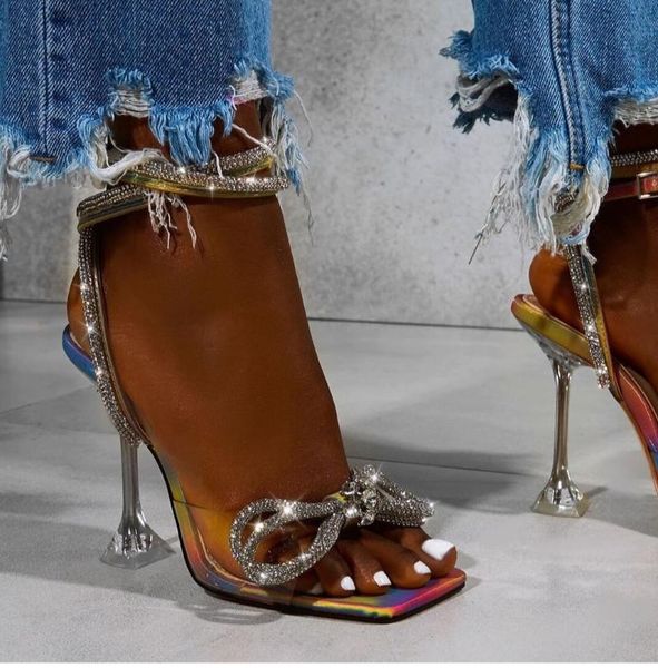 

europe and america luxury rhinestones bowknot summer wedding shoes high heels gladiator sandals party prom buckles footwear, Black