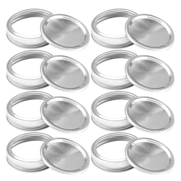 

storage bottles & jars 24pcs 70mm split-type regular mouth lids caps silicone sealing rings replacement cover,