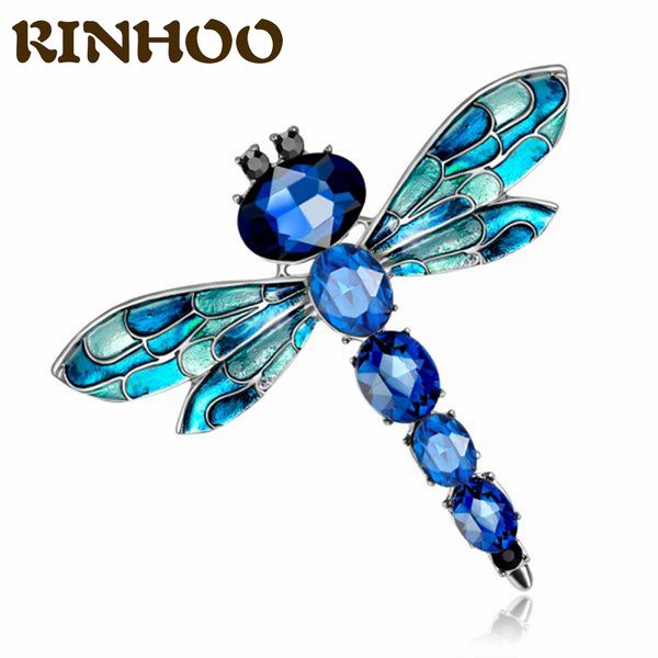 

blue crystal vintage dragonfly brooches for women high grade fashion insect brooch pins coat accessories animal jewelry giftsdio chan contac, Gray