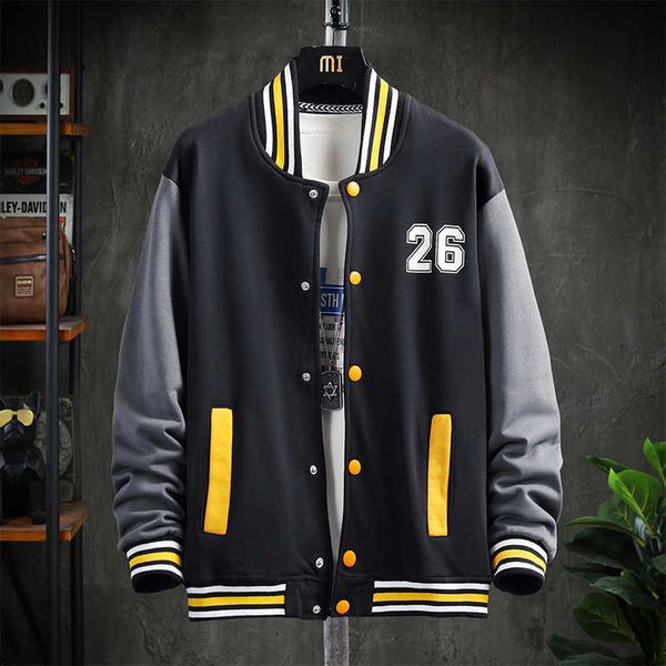 Hip Hop Streetwear Casaco de Baseball Casaco Bordado Bordado Coleira Japonesa Streetwear Bomber College Jacket 211013