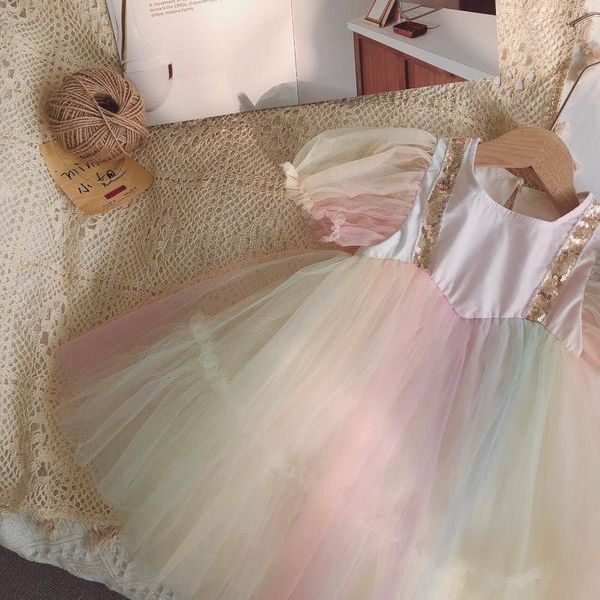 

girl's dresses ins girls summer raiow dance children performance clothing korean fashion brand yy003 p3cf, Red;yellow
