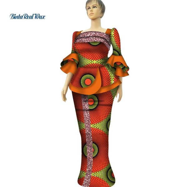 

ethnic clothing african and skirts sets for women bazin riche traditional half sleeve 2 pieces wy7026, Red