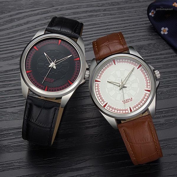 

wristwatches yazole recreational personality fashion large dial premium quartz movement life waterproof men wristwatch relogio masculino 395, Slivery;brown