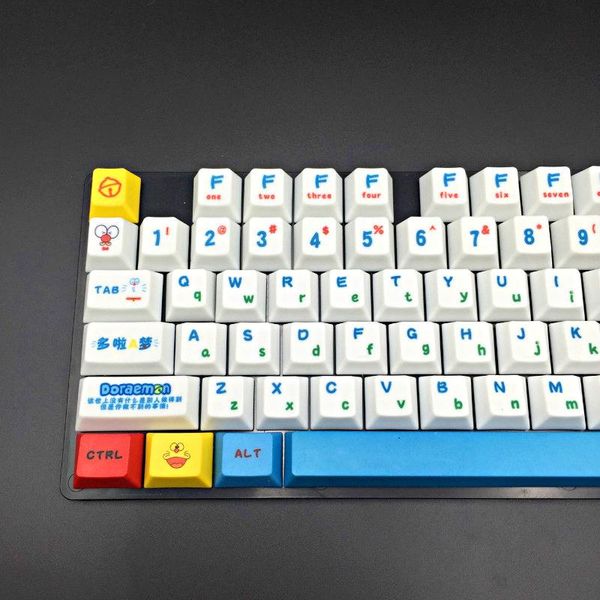 

doraemon pbt 108 keycaps set dye-sublimation printed for cherry mx mechanical keyboard key cap switches keyscap mouse combos