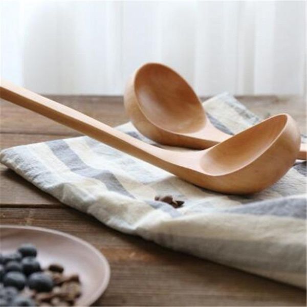 

spoons natural wooden spoon large soup ladle long handled kitchen cooking dinnerware serving tools utensils