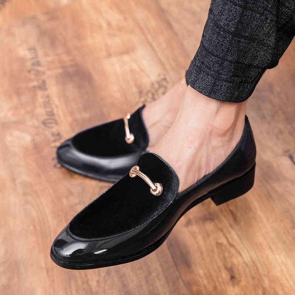 

dress shoes fashion wedding party men loafers shoes velvet slip on club dress breathable 's flats moccasins l4 nv9u, Black