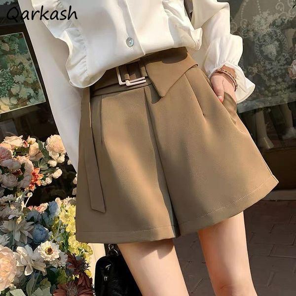 

women's shorts summer women elegant sashes retro solid design empire loose all-match casual 3 colors bottom feminine trendy, White;black