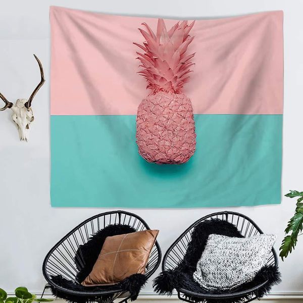 

tapestries nordic style carpet wall hanging pineapple watercolor multifunctional beach towel picnic cloth background decoration home art