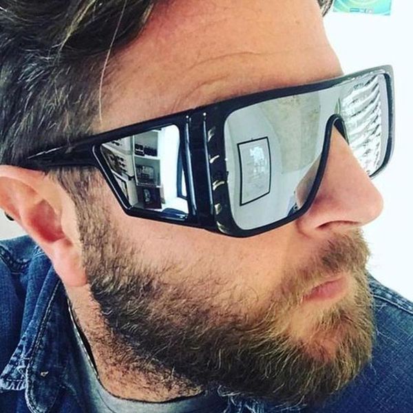 

sunglasses steampunk style oversized for men women 2021 designer uv400 eyewear protect plastic frame gafas de sol, White;black