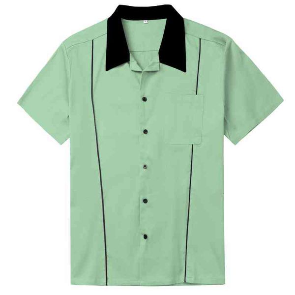 

shirts men's casual western mens clothing rockabilly grey retro design shirt short sleeves with pockets l-2xl, White;black