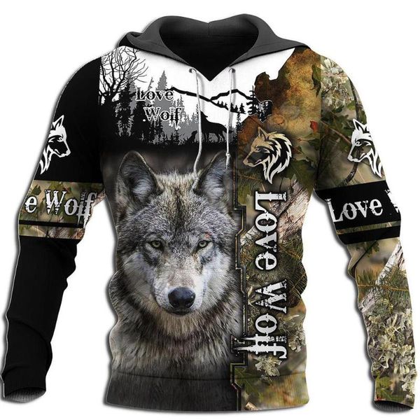 

men's hoodies & sweatshirts arrival animal wolf pattern 3d printed harajuku hooded sweatshirt casual pullover sudadera hombre, Black