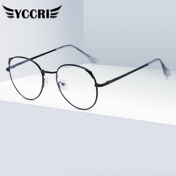

sunglasses yccri 2021 fashion student near sight glasses cat ear ultra light myopia women men degree range -1.0 to -6.0, White;black