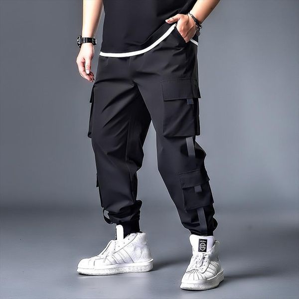 

7xl 6xl 5xl xxxxl women pants pockets cargo harem joggers baggy tactical trousers harajuku streetwear hip hop fashion swag, Black