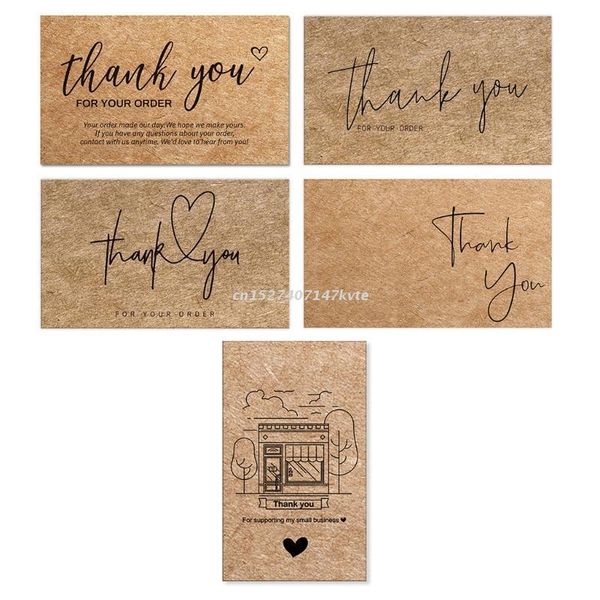 

greeting cards 30pcs natural kraft paper thank you for your order thanks gift decoration appreciation card small