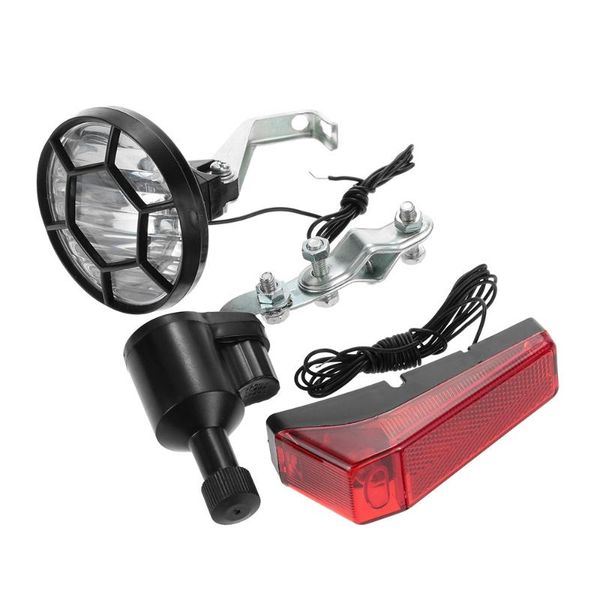 

bike lights bicycle set kit safety front headlight for tail light rear dynamo no batteries needed