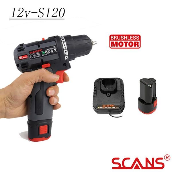 

professiona electric drills scans power tools 12v brushless drill cordless screwdriver 36nm with portable smart single hand big torgue and r