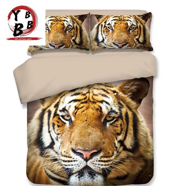 

bedding sets style ferocious tiger 3pcs soft good quality brown bedclothes duvet cover quilt pillow cases